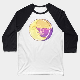 Vintage Sun and Moon Faces Baseball T-Shirt